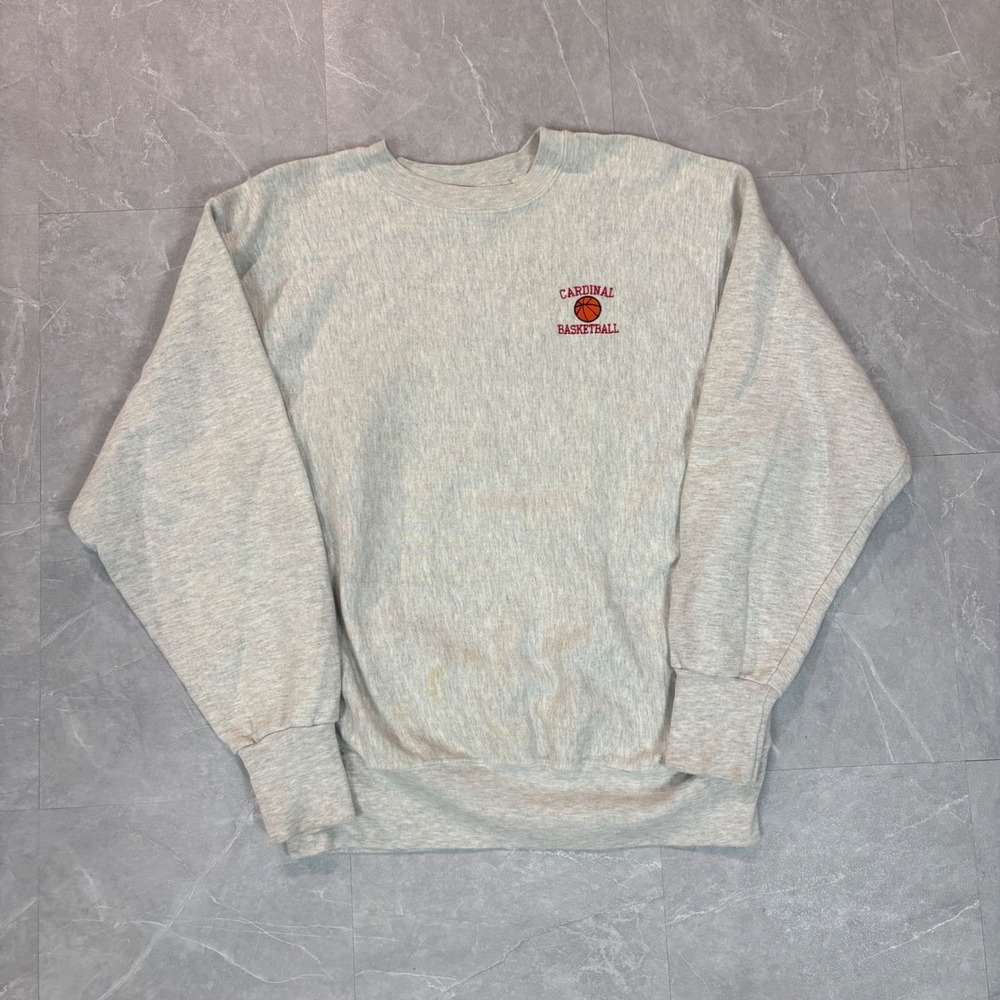 Rugged Sweats Cardinal Basketball Sweatshirt Mens XL Grey Made in USA Vintage